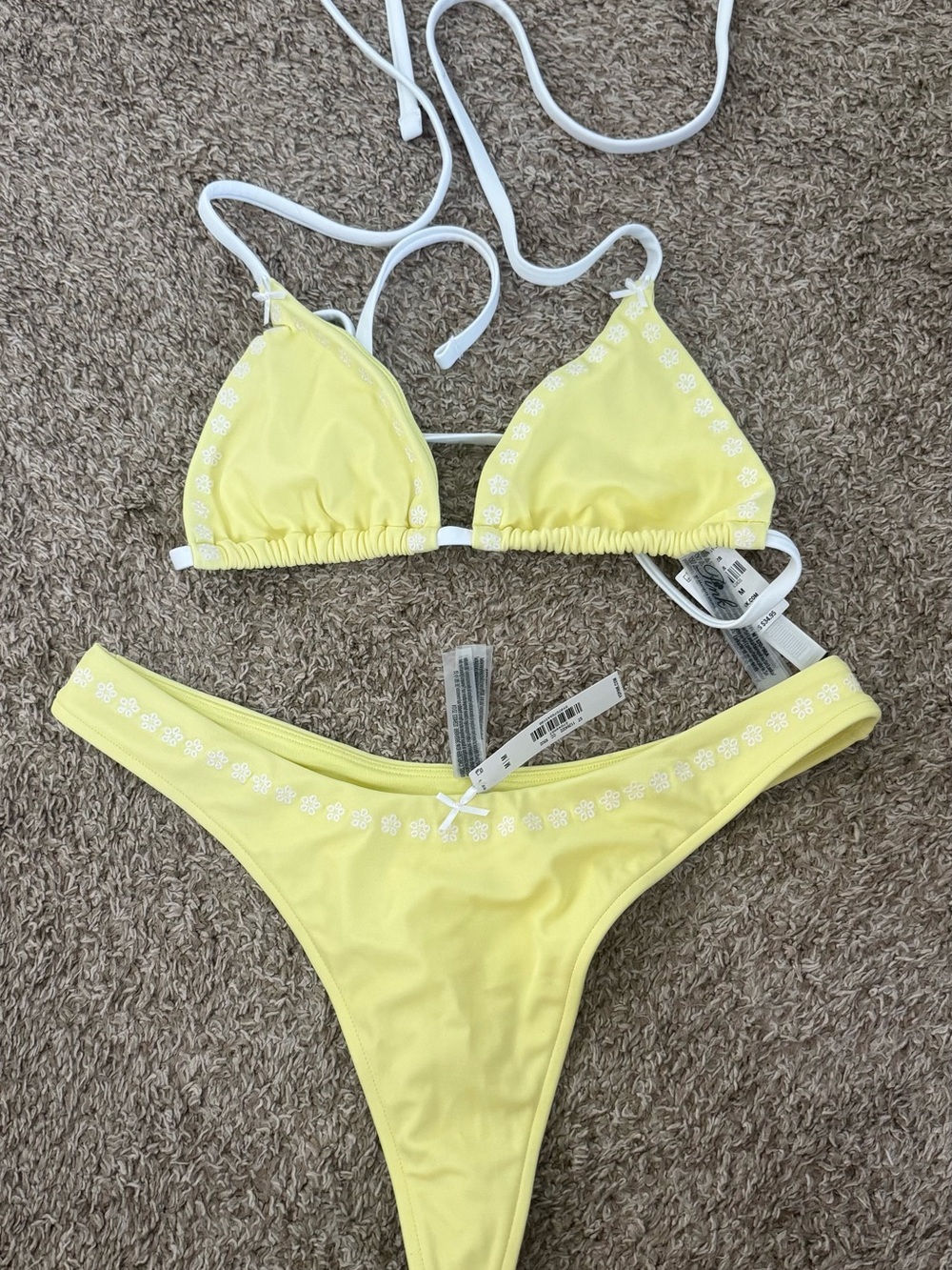 Pink by Frankie’s Bikini Cape May bikini top and Moon Bay Thong bottom NWT